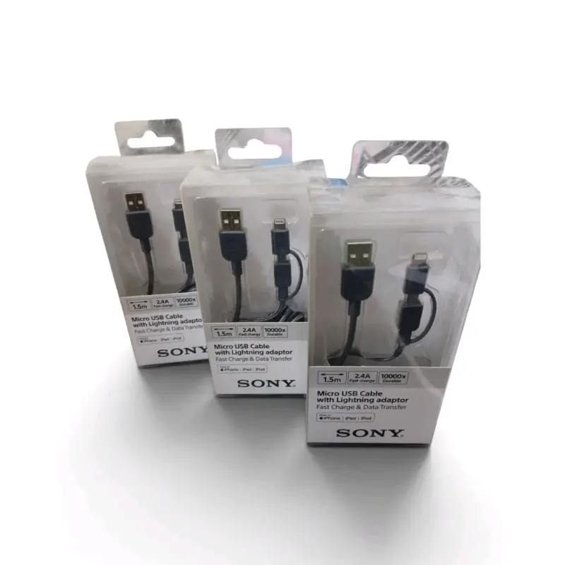 Cable Micro USB con Adaptador Lightning Sony 1.5m - 3