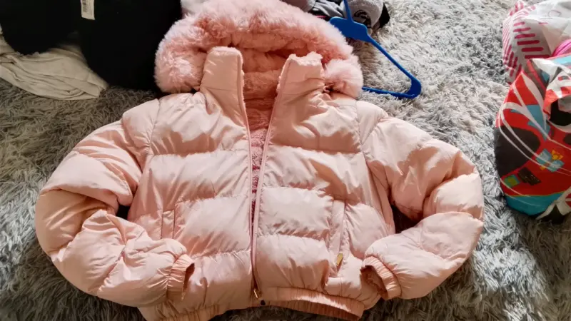 Chaqueta de invierno rosada reversible - 2