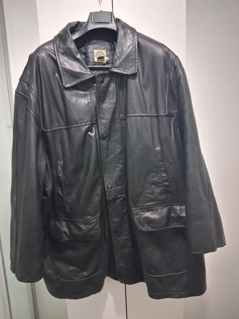 Chaqueta de cuero negra talla 54 R&R - 1