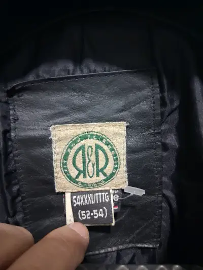 Chaqueta de cuero negra talla 54 R&R - miniatura 2