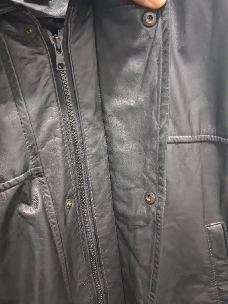 Chaqueta de cuero negra talla 54 R&R - 5