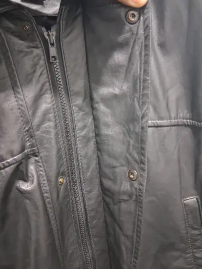 Chaqueta de cuero negra talla 54 R&R - miniatura 5