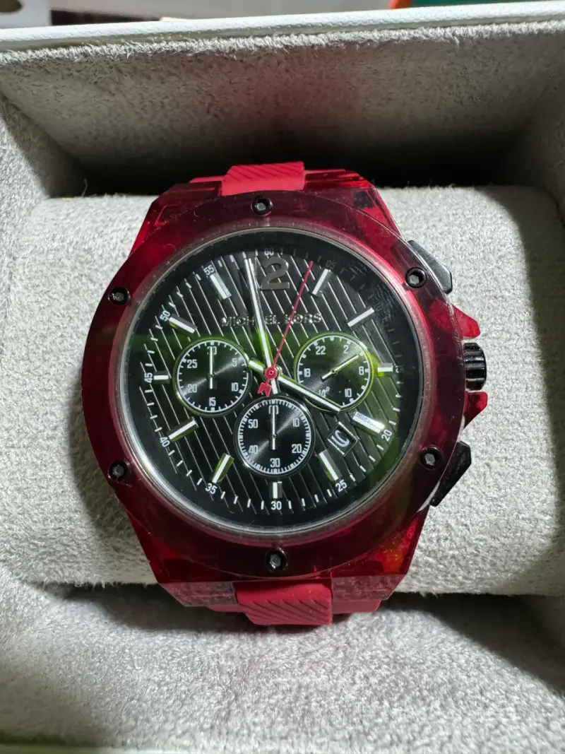 Reloj Michael Kors rojo con cronógrafo - 1
