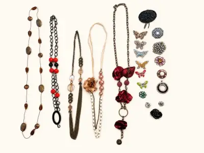 Lote de collares y broches variados - miniatura 1