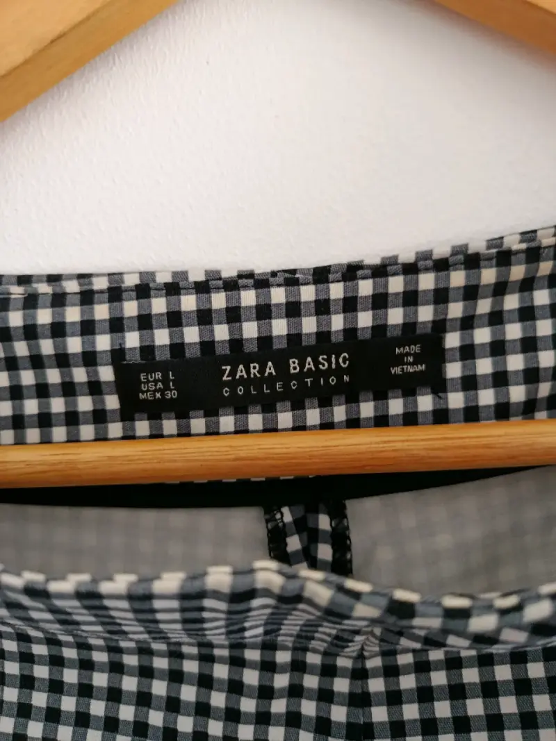 Shorts a cuadros blanco y negro Zara Basic - 2