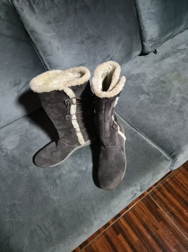 Botas de invierno con forro de lana gris - 1