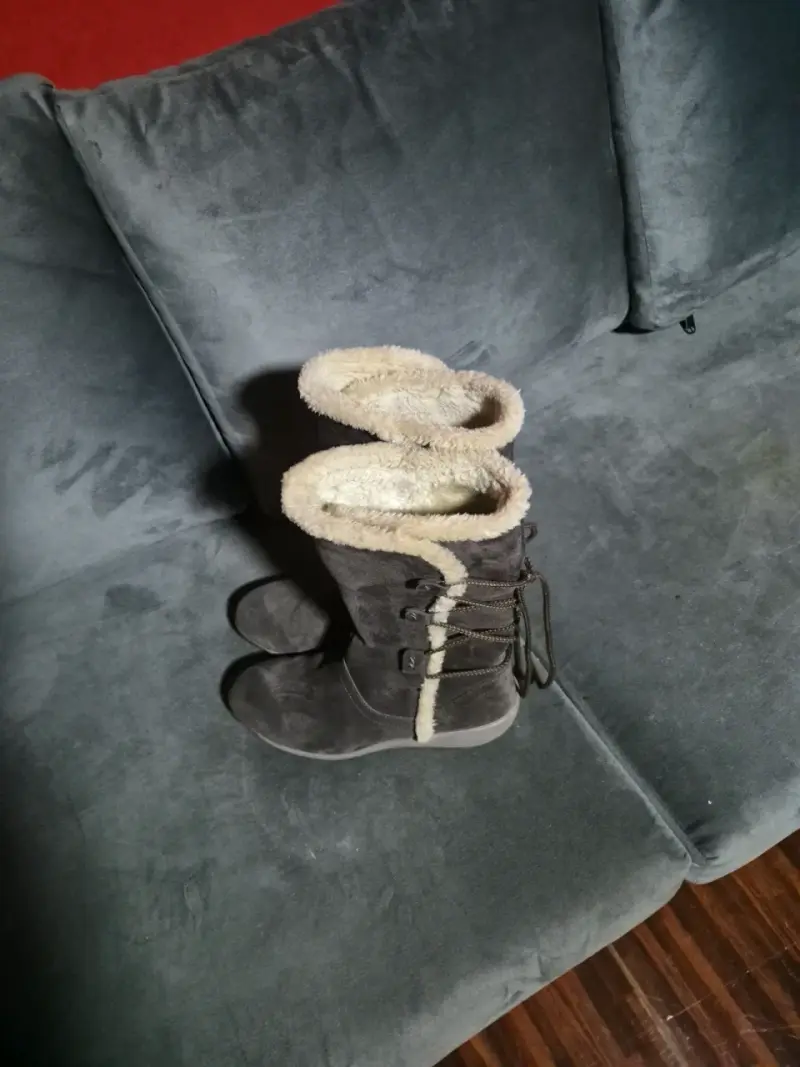 Botas de invierno con forro de lana gris - 5