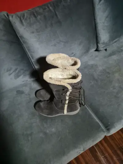 Botas de invierno con forro de lana gris - miniatura 5