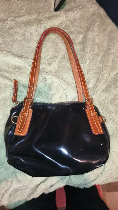 Bolso de cuero Dooney & Bourke negro y marrón - miniatura 2