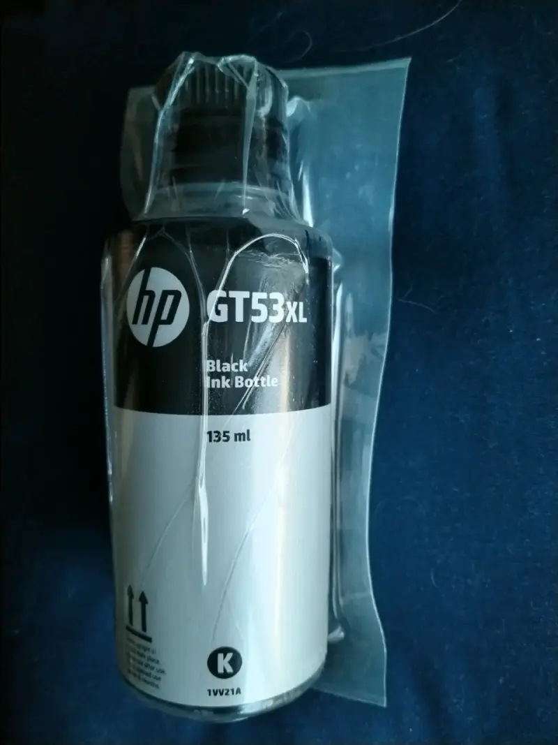 Botella de tinta negra HP GT53XL 135 ml