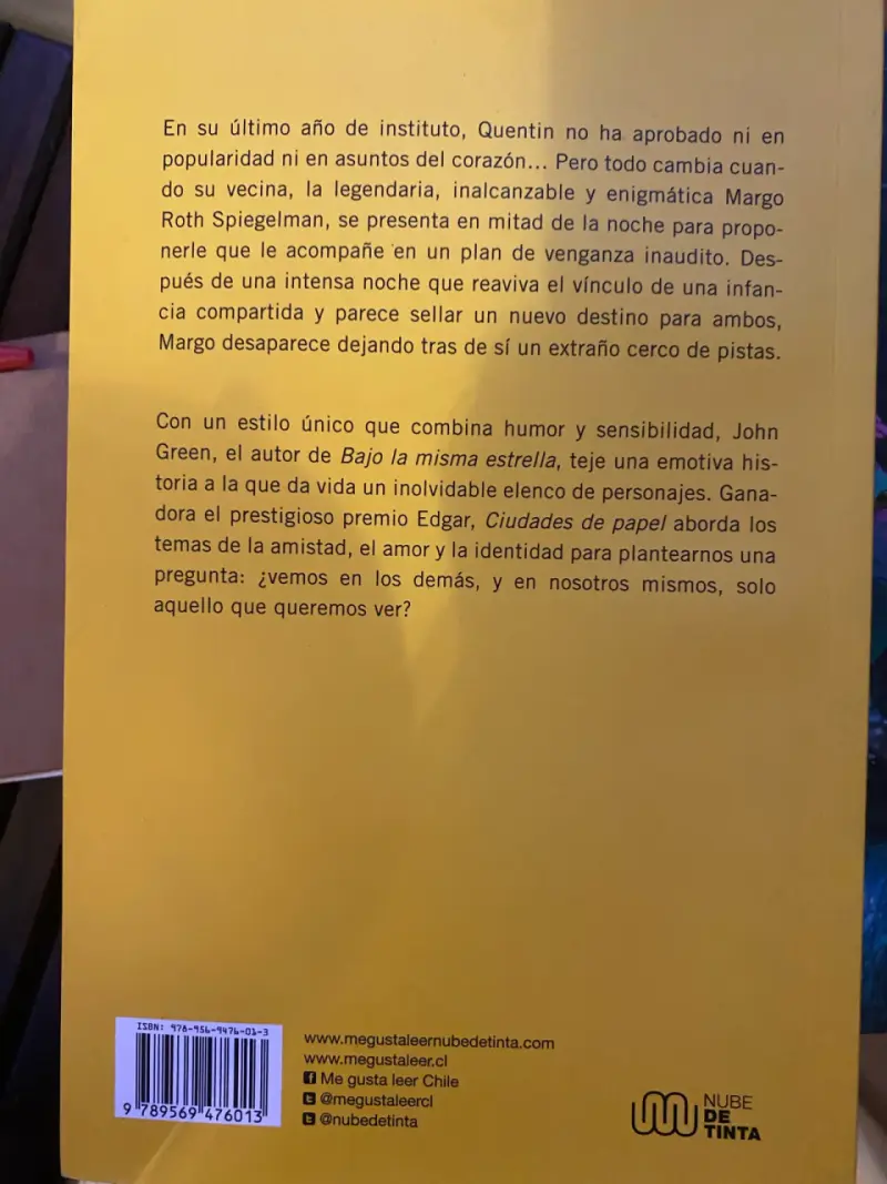 Libro 'Ciudades de Papel' de John Green - 2
