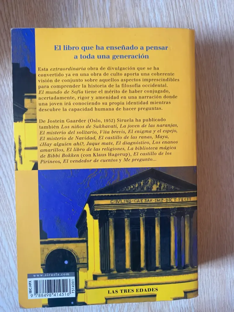 Libro 'El mundo de Sofía' de Jostein Gaarder - 2