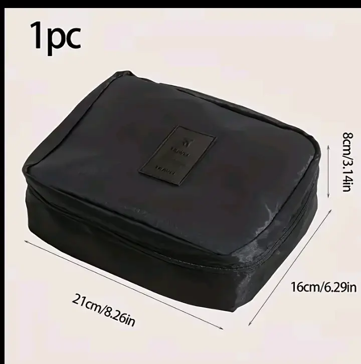 Neceser de viaje negro con compartimentos - 1