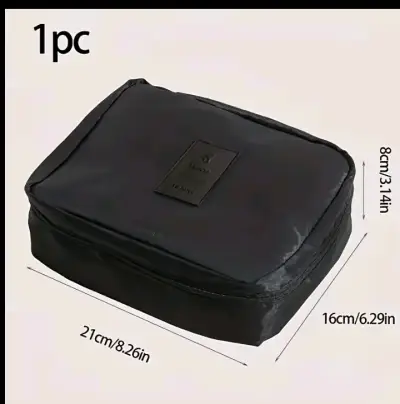 Neceser de viaje negro con compartimentos - miniatura 1
