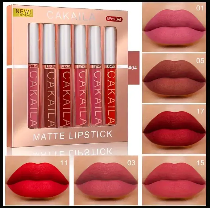 Set de Labiales Mate Cakaila 6 Colores - 2