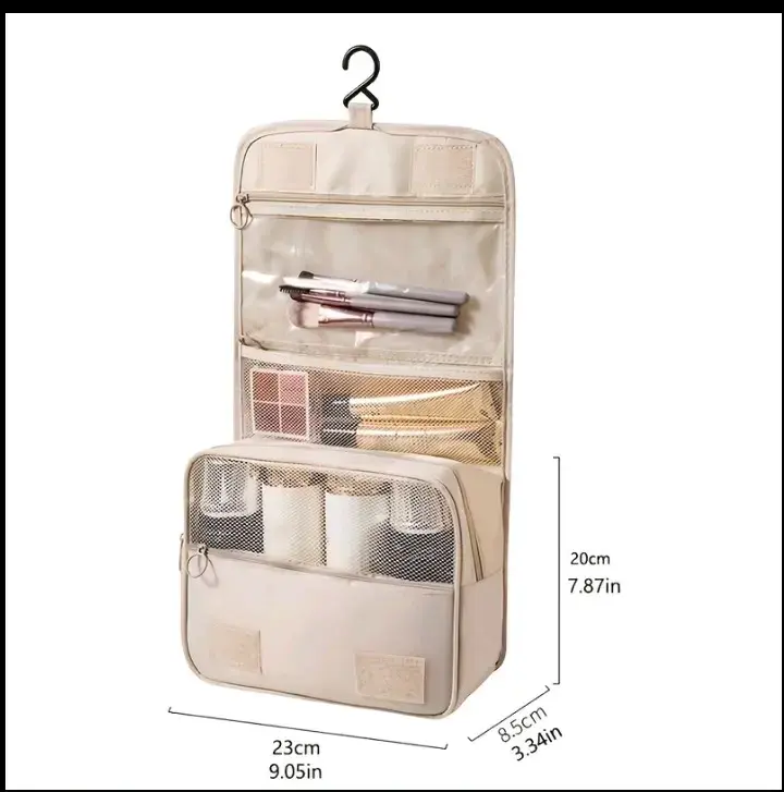 Neceser de Viaje Colgante Beige con Compartimentos - 2