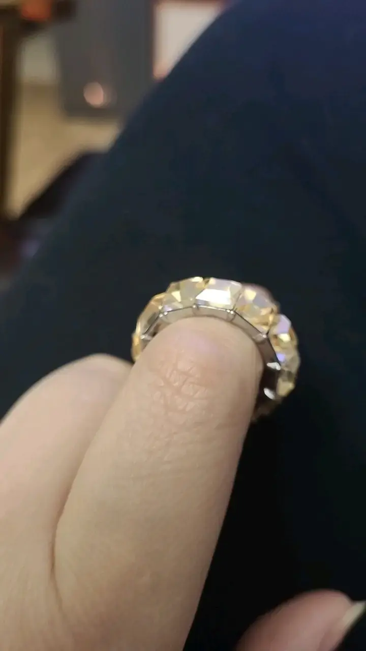 Anillo de cristal facetado dorado - 1