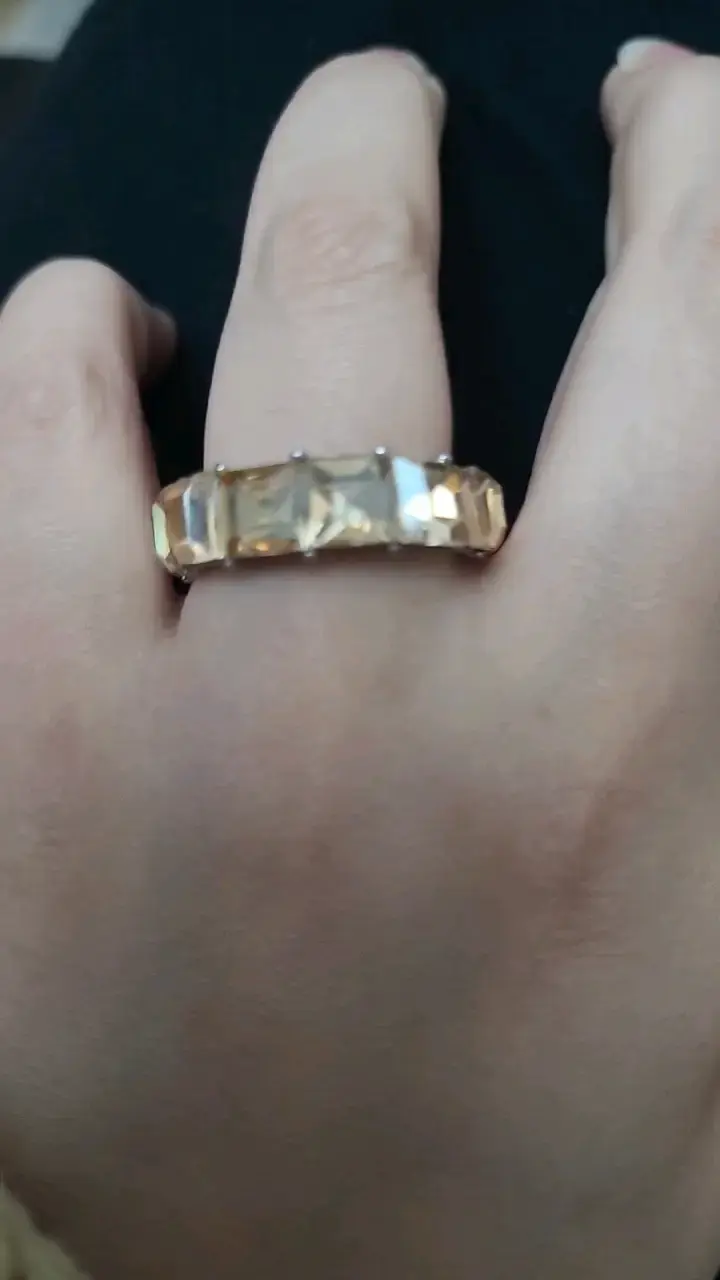 Anillo de cristal facetado dorado - 2