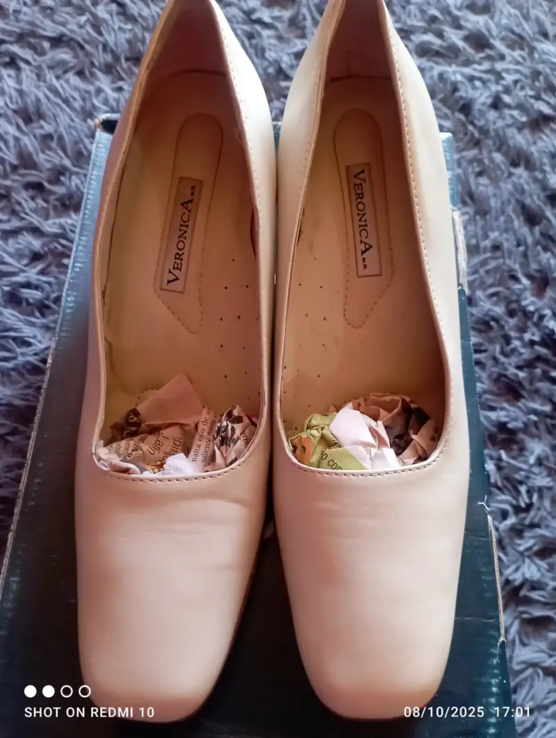 Zapatos de Tacón Beige Verónica Talla 38 - 3