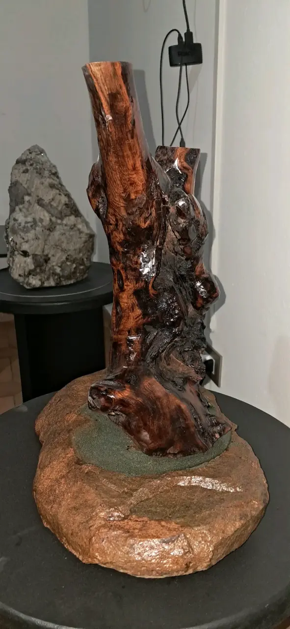 Escultura de madera de boldo ..mujer oculta - 2