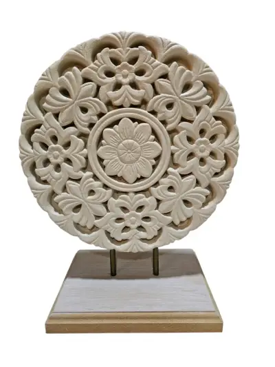 Mandala decorativo con base de madera decoración - miniatura 1