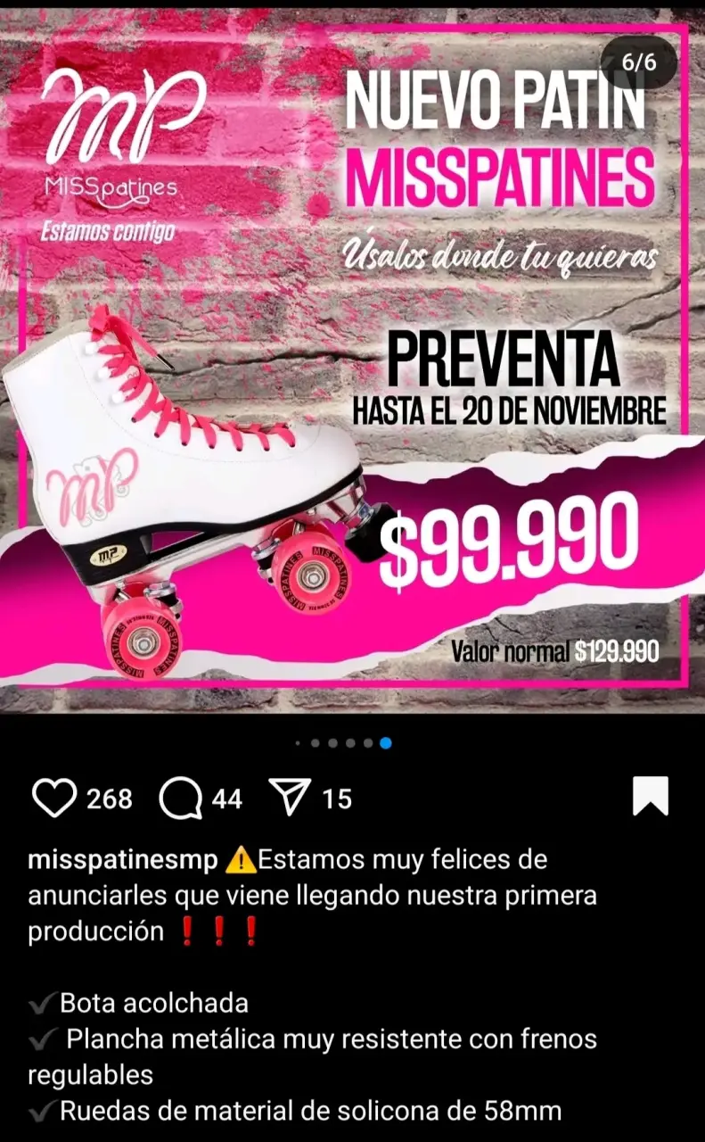 Patines de Cuatro Ruedas Misspatines con Bolsa - 2