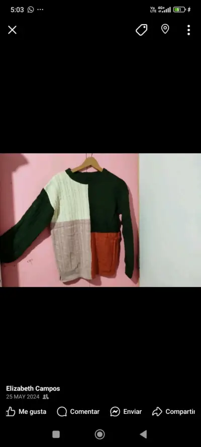 Suéter de bloques de color para mujer - miniatura 1