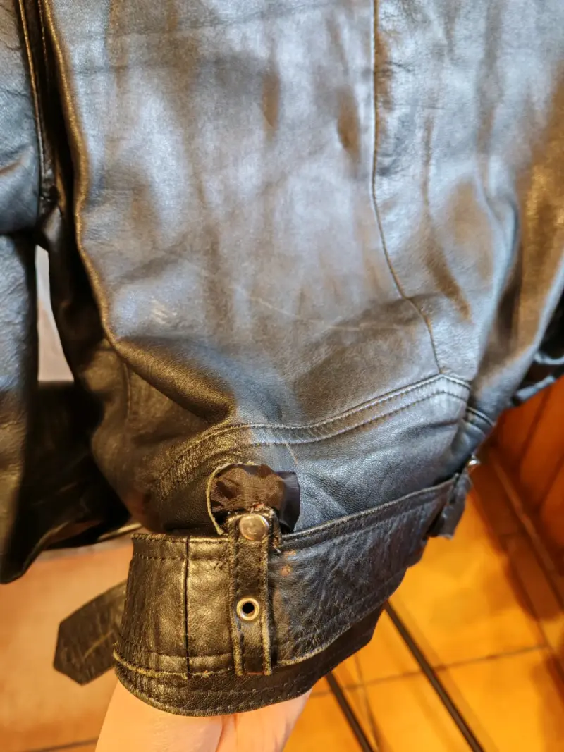 Chaqueta de cuero negra estilo motociclista Cuero - 3