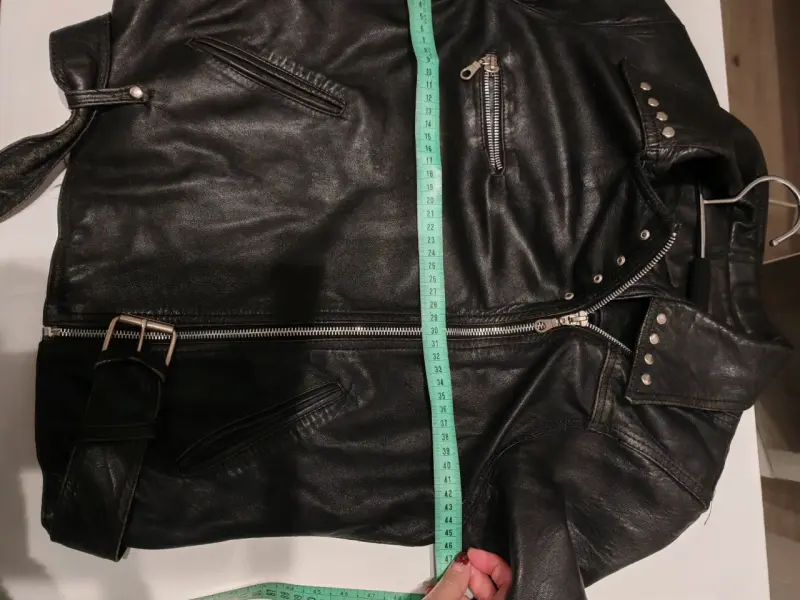 Chaqueta de cuero negra estilo motociclista Cuero - 6