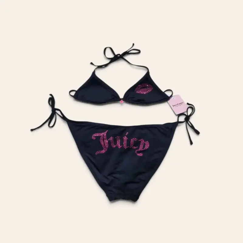 Bikini negro Juicy Couture con detalles brillantes