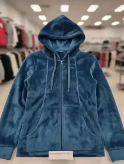 Polerón de felpa azul con capucha talla S - miniatura 1