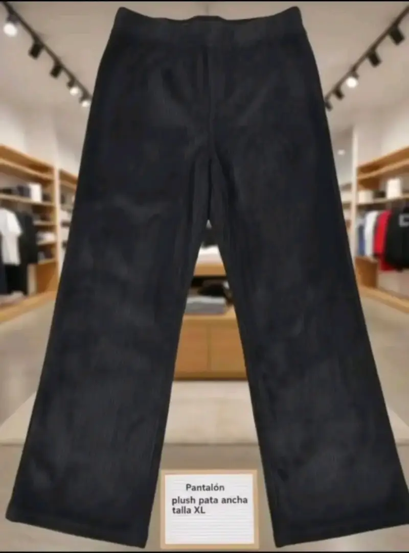 Pantalón plush pata ancha talla XL