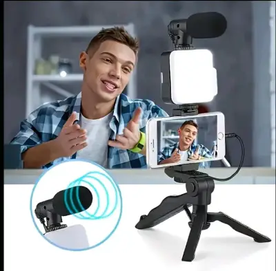Kit de Vlogging con Micrófono y Luz LED - miniatura 4
