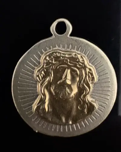 Medalla religiosa de Jesús en plata baño de oro - miniatura 1