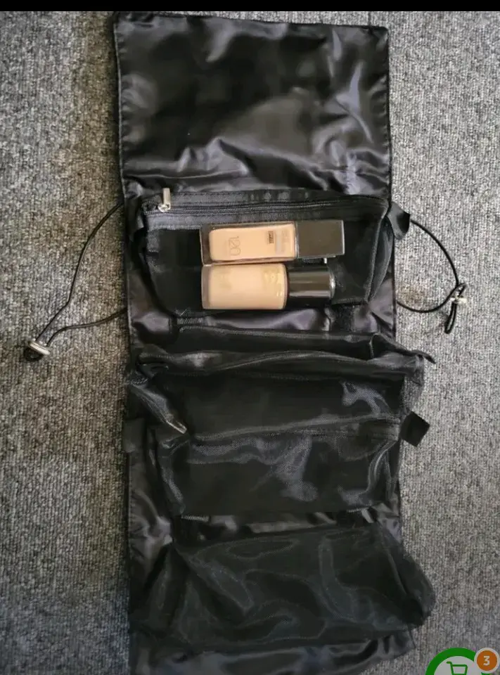 Organizador de maquillaje plegable negro - 3