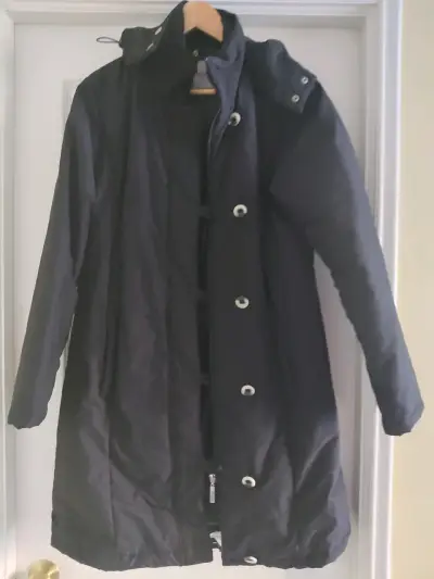 Abrigo negro Nordic Outdoor con capucha - miniatura 3