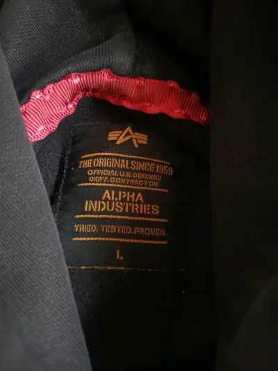 Hoodie Alpha Industries negro - miniatura 2