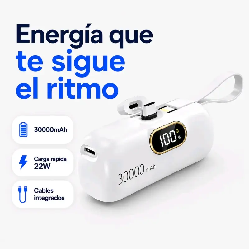 Power Bank 30000mAh Carga Rápida 22W Pantalla LED - 1