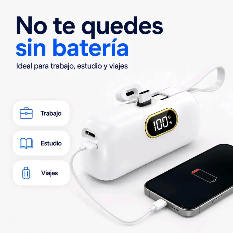 Power Bank 30000mAh Carga Rápida 22W Pantalla LED - 2