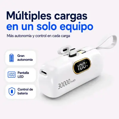 Power Bank 30000mAh Carga Rápida 22W Pantalla LED - miniatura 3