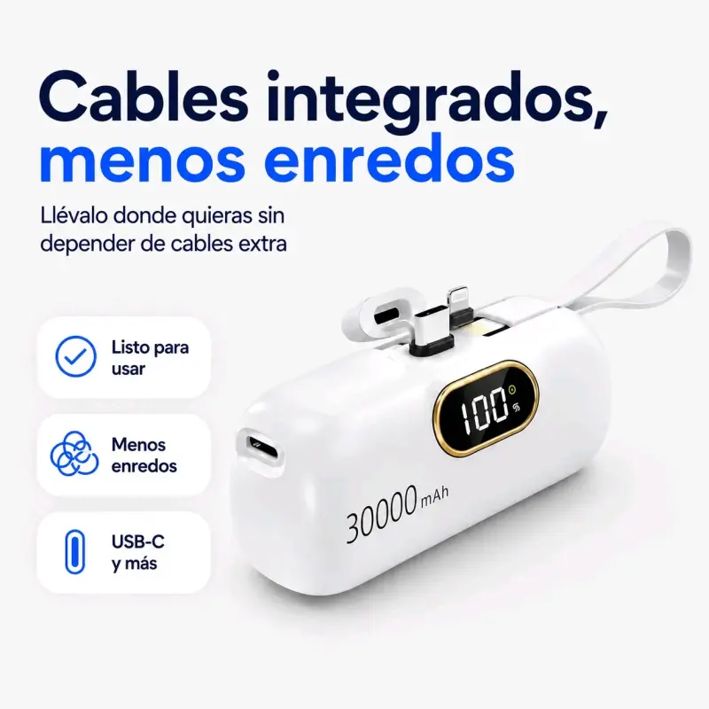 Power Bank 30000mAh Carga Rápida 22W Pantalla LED - 4