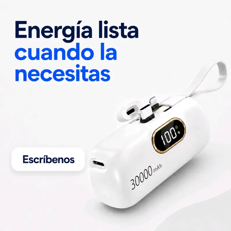 Power Bank 30000mAh Carga Rápida 22W Pantalla LED - 5