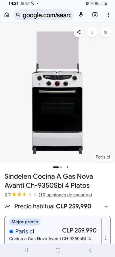 Cocina a Gas Sindelen 4 Quemadores - miniatura 4