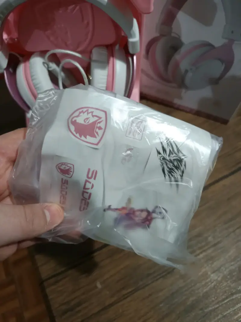 Auriculares gamer rosa con micrófono - 2