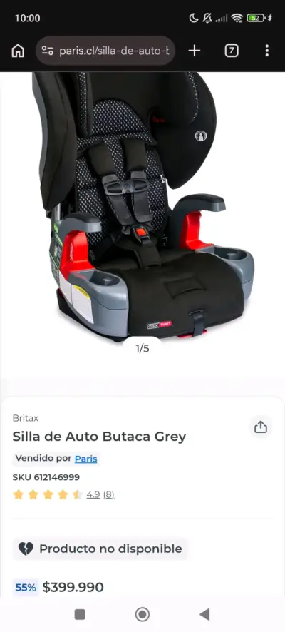 Silla de auto Britax ClickTight negra - miniatura 1