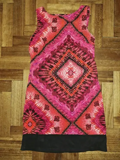 Vestido sin mangas estampado geométrico multicolor - miniatura 1