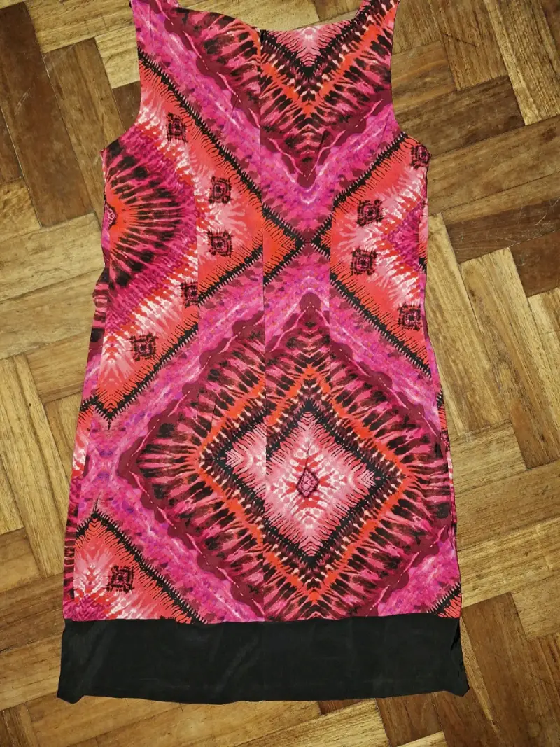 Vestido sin mangas estampado geométrico multicolor - 2