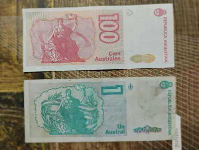 Billetes de 100 y 1 Austral de Argentina - miniatura 2
