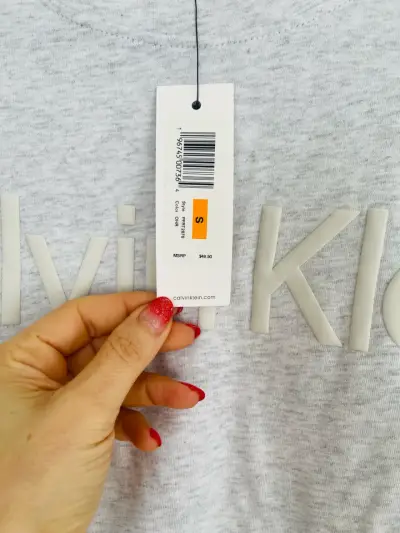 Polera manga larga gris Calvin Klein - miniatura 5