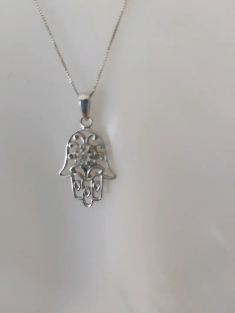 Joyas, Cadena con DIJE MANO FATIMA 2.33 GR oro Bla - 2